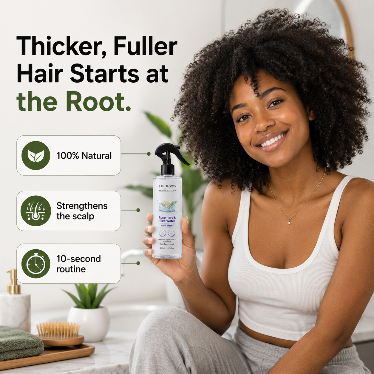 Lucrown™ Rosemary & Rice Water Spray